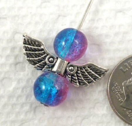 BSI 20 Pcs Antique Silver Angel Wing Spacer Metal Charm Beads 21mm~ Jewelry-Making ~ (Wing A) image 5