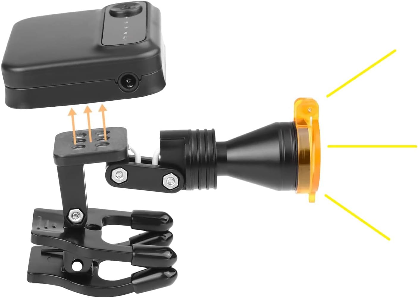 Global-Dental 5W Head Lamp Clip-on Type with Optical Filter + 2 Magnetic Chuck Batteries for Binocular Loupes Magnifer Adjustable Brightness DY-014