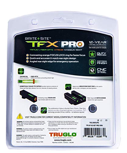 Truglo Pro Sf Xd Set Tritium/Fiber-Optic Day/Night Sight, Orange, One Size (Tg13Xd1Pc), Black #TOP4