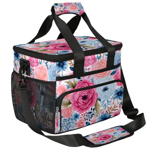 Roses Insulated Picnic Backpack Lunch Box for Women Men Picnic Basket Tote Lunch Bag Picnic Bag Portable Lunch Bags for Picnic, Beach, Work, Trip,Office, Camp Colorful Rose