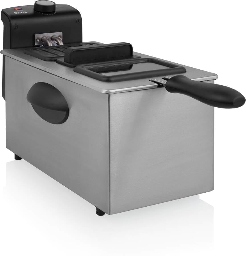 Becken Friggitrice elettrica, capacità 3L, 2000 W, Termostato regolabile, acciaio inossidabile e nero (7392414) Becken Friggitrice elettrica, capacità 3L, 2000 W, Termostato regolabile, acciaio inossidabile e nero (7392414)