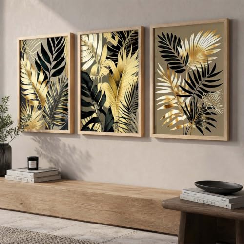 Image of kotart Painting for Wall Decoration - Modern Art Wall Decor Framed Painting for Living Room Bedroom - Framed Posters /Paintings with Frame Set of 3 (Art-7, 35x37 Inch)