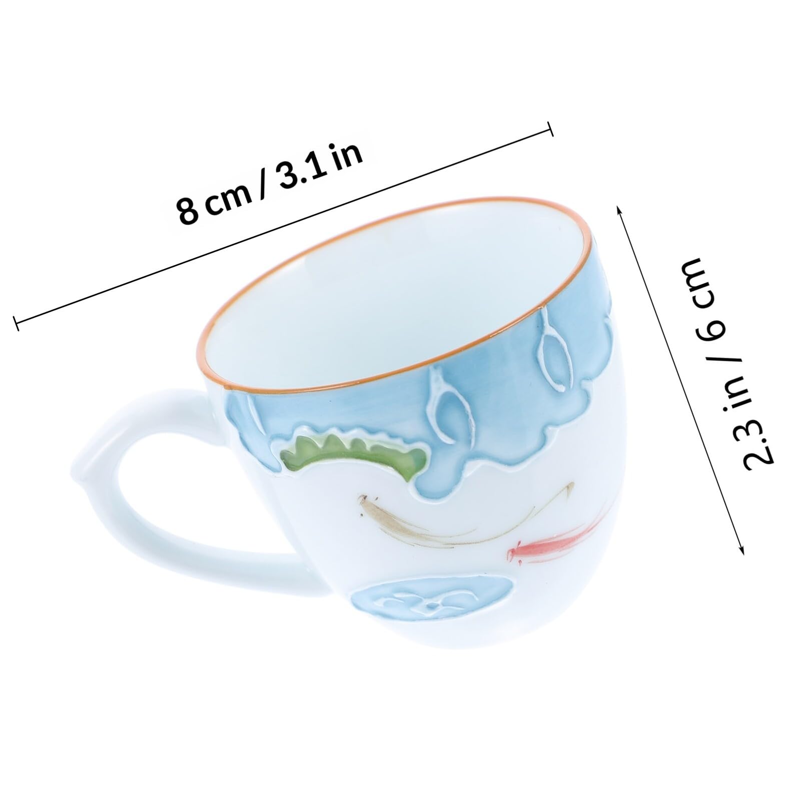 Set 6 Tazze da Tè in Porcellana Resistente al Calore, Design Retro Unico per Riunioni di Tè, Perfette per Preparare e Gustare Infusi Tradizionali