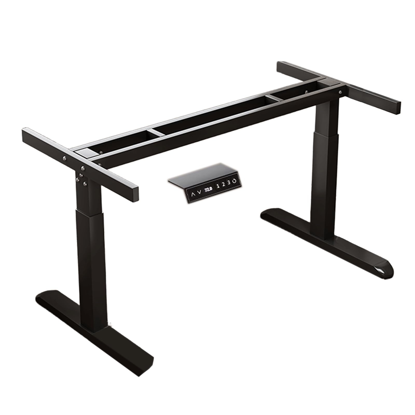 Elektryczne regulowane biurko z 1 silnikiem, funkcja pamięci, 3 wysokości, kwadratowe stalowe nogi, białe, 115 x 48 x 72-117 cm (maks. wysokość 117 cm)
