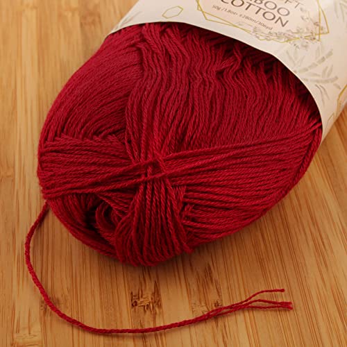 JubileeYarn Baby Soft Bamboo Cotton Yarn - 50g/Skein - Merlot - 4 Skeins, 401 Merlot - Image 3
