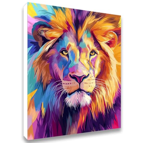 Pintar por números para decorar tu salón con el gran lienzo DIY León-2