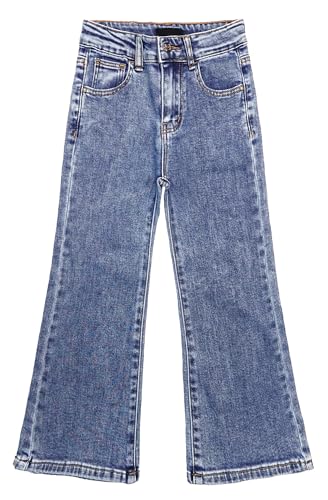 KIDSCOOL SPACE Girls Bootcut Jeans,Elastic Waistband Inside Flare Denim Pants