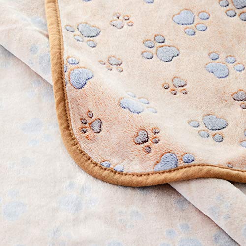 ALLISANDRO Hundedecke Flaushige Decke(100x80cm) Super Softe und Warme Katzendecke Schlafdeck Niedlicher Klauendruck L, Coffee
