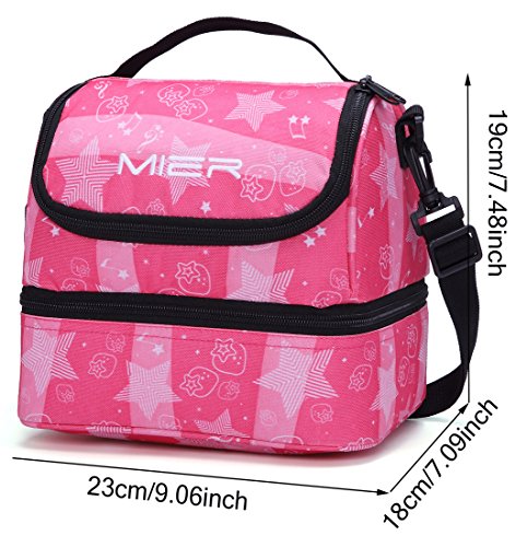 MIER fresco borsa rosa a doppio scomparto pranzo