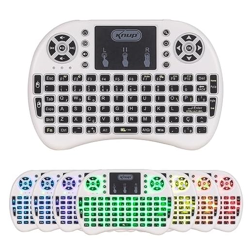 Mini Teclado Bluetooth Sem Fio Wireless Touch Pad Led Iluminado Rgb Pc Notebook Celular Smart TV Xbox Series X S PS3 PS4 PS5 (Branco)
