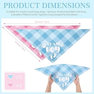LEIFIDE 2 Pieces Gender Reveal Baby Announcement Team Girl Team Boy Dog Bandana, Baby Announcement Plaid Dog Bandana Gender Reveal Photo Prop for Medium Large Dogs LEIFIDE 2 Pieces Gender Reveal Baby Announcement Team Girl Team Boy Dog Bandana, Baby Announcement Plaid Dog Bandana Gender Reveal Photo Prop for Medium Large Dogs