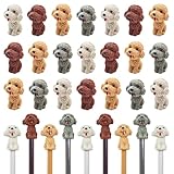 LanMa 30 Pack Pencil Erasers Toppers,Cute Dog Pencil Top Cap Erasers for Kids Classroom Prizes,Game Reward,Easter Egg Fillers,Back to School Supplies,Goodie Bag Stuffers,Party Favor