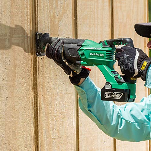 Metabo Hpt 18V Cordless Reciprocating Saw Kit | Includes 6.0 Ah Li-Ion Battery | 3-Mode Selector W/Auto Mode | Low Vibration Handle | Large Rafter Hook | Lifetime Tool Warranty (Cr18Dbl) #TOP2