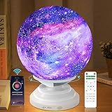 Moon Lamp, Kids Night Light Moon Light with Stand White Noise Night Light with Bluetooth Speaker Remote/Touch Control 360°Rotation Rechargeable Moon Light Lamps Work with Smart App for Kids(6.5inch)
