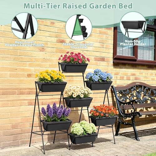 5-Tier Vertical Garden Planter with 7 Plant Boxes & Drainage Trays by Sunexinlo - Used condition - Image 3