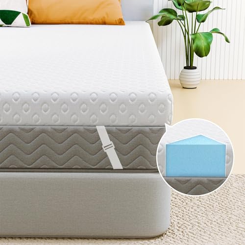 Memory Foam Mattress Topper Queen Size, AprLeaf 3 Inch Cooling