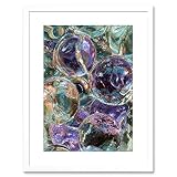Painting Photo AIR Bubbles Liquid Blobs Colourful Framed Art Print F97X12139
