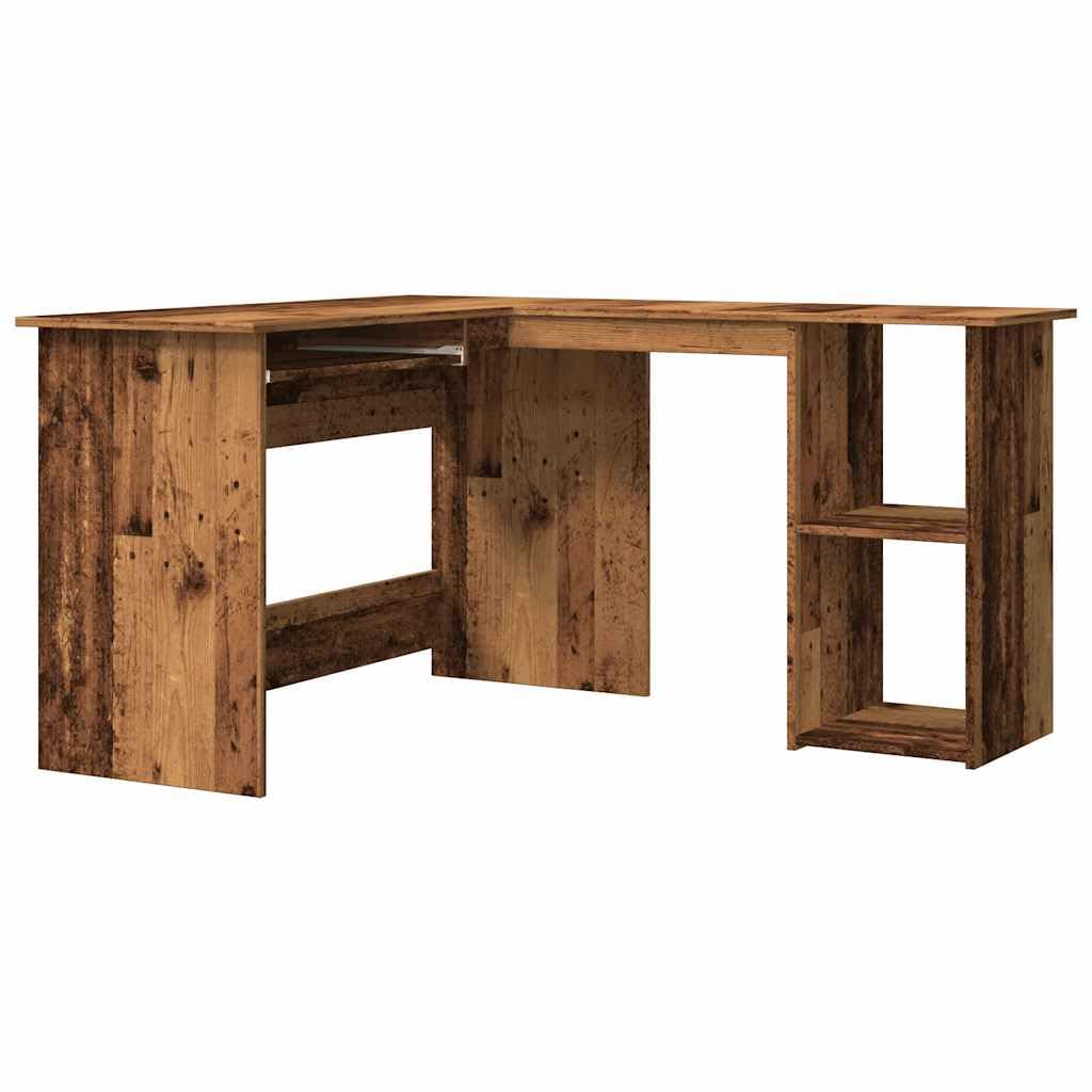 vidaXL Bureau d'angle vieux bois 120x140x75 cm bois d'ingénierie, bureau, bureau d'étude, mobilier de bureau à domicile, bureau d'ordinateur