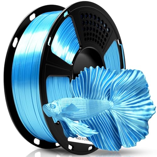 ⚡ GEEETECH 3D Printer Silk PLA Filament 1.75mm Sky Blue, Shiny 3D Filament 1kg (2.2lbs) 1 Spool, Dimensional Accuracy +/- 0.02 mm