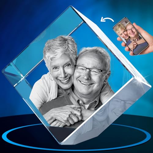 ArtPix 3D Crystal Photo, Personalized Gifts for Women, Wife, Her, Him, Men, Grandma, Great Customized Gift With Your Own Photo, Custom Glass 3D Laser Etched Picture Wedding