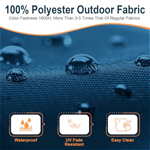FSJITF Outdoor Weatherproof Sunproof Waterproof Round Bed Cover, with Elastic Round Sofa Sun Bed Cushion Cover, Replacement Patio Furniture daybed Bed Cushion Cover - Covers ONLY(Indigo,60-61in)