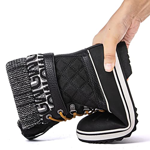 GLOBALWIN Snow Boots For Women Black/Prints Women's Winter Boots 9.5M - Thumbnail 6