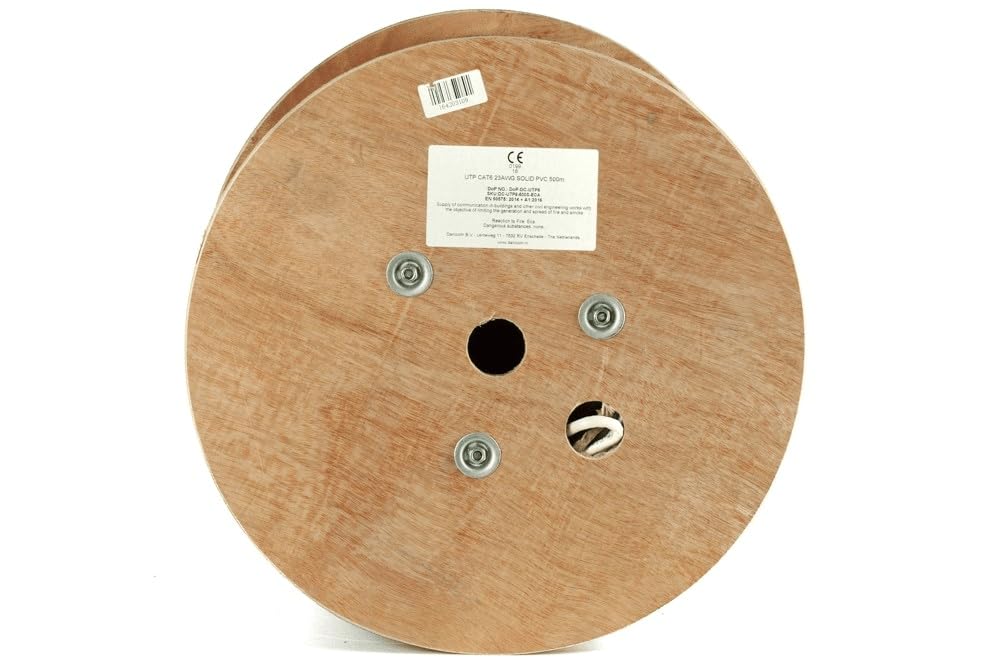 Danicom CAT6 UTP - Conductor rígido (500 m, PVC (Dca), POE, Ethernet, LAN, cable de conexión, cable de datos, RJ45, para armarios de servidores, conmutadores, routers, módems