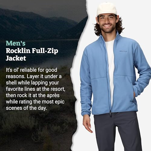 Image of MARMOT Men's Rocklin Full-Zip Jacket - Classic, Warm, Lightweight 100-Weight Fleece Layer