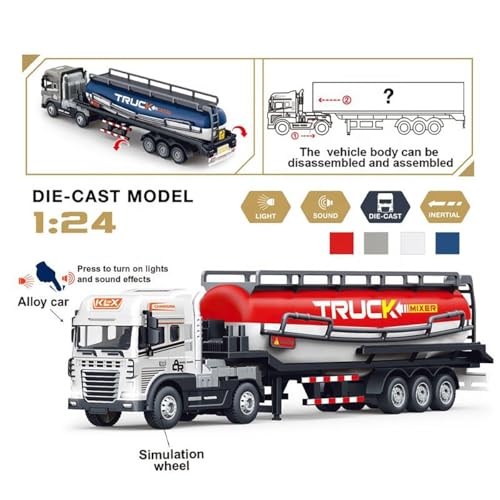 Image of Magicwand 1:24 Scale Die-Cast Mixer Truck with Openable Doors Working Headlights & Tail Lights【Pack of 1】