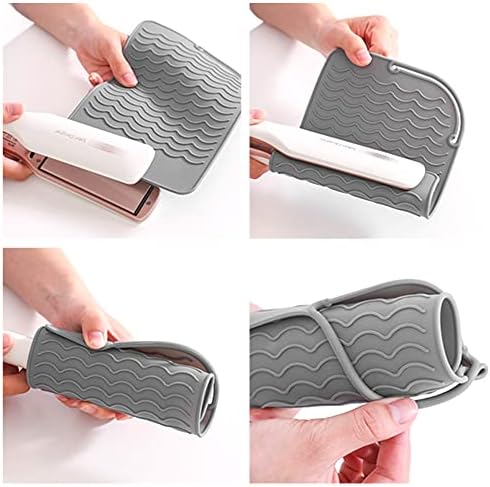 JKDHJK 2 Pcs Silicone Heat Protection Pads,Hair Straightener Pad Curling Iron Pad,Curling Iron Silicone Heat Protection Pad,Home Travel Hair Styling Tools Portable Heat Protection Pad
