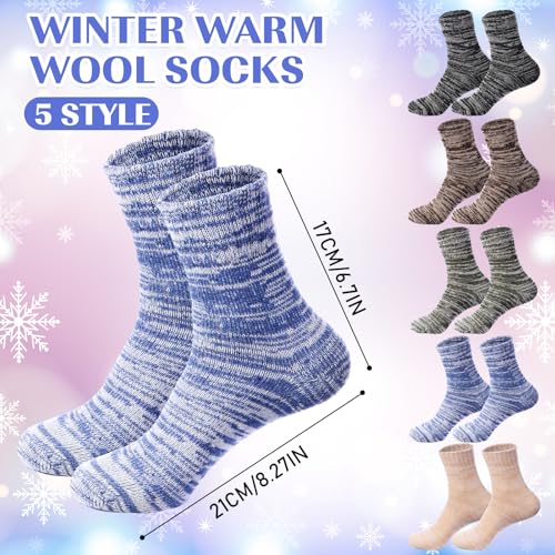 80 Pairs Winter Socks Bulk Warm Vintage Thick Knitted Thermal Socks Gifts for Women Men Homeless Care Package2