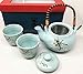 Japanese Design Sky Blue Cherry Blossom Sakura Tea Pot and Cups Set Serves 2 Excellent Home Decor Asian Living