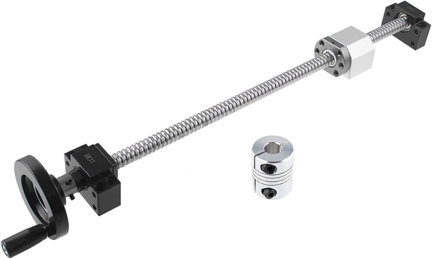 SFU1605 Ball Screw 400mm BallScrews with a Ballnut + Handwheel nut + BK12/BF12 End Support, and Coupler with end Machining High Precision for CNC Machinery Machine
