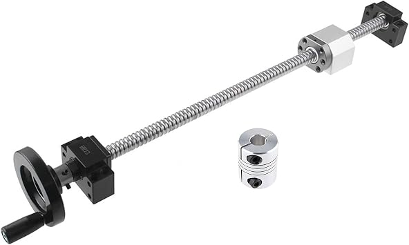 SFU1605 Ball Screw 250mm BallScrews with Metal Deflector + Handwheel nut BK12/BF12 End Support Bearing+1605 Ball Screw Nut Housing +6.35x10mm Coupler for CNC Machine