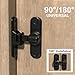 Barn Door Lock, 90/180 Degree Gate Latches, Zinc Alloy Right Angle Door Lock Latch, Barn Door Hasp Latch for Push/Sliding/Barn Door (1 Black)