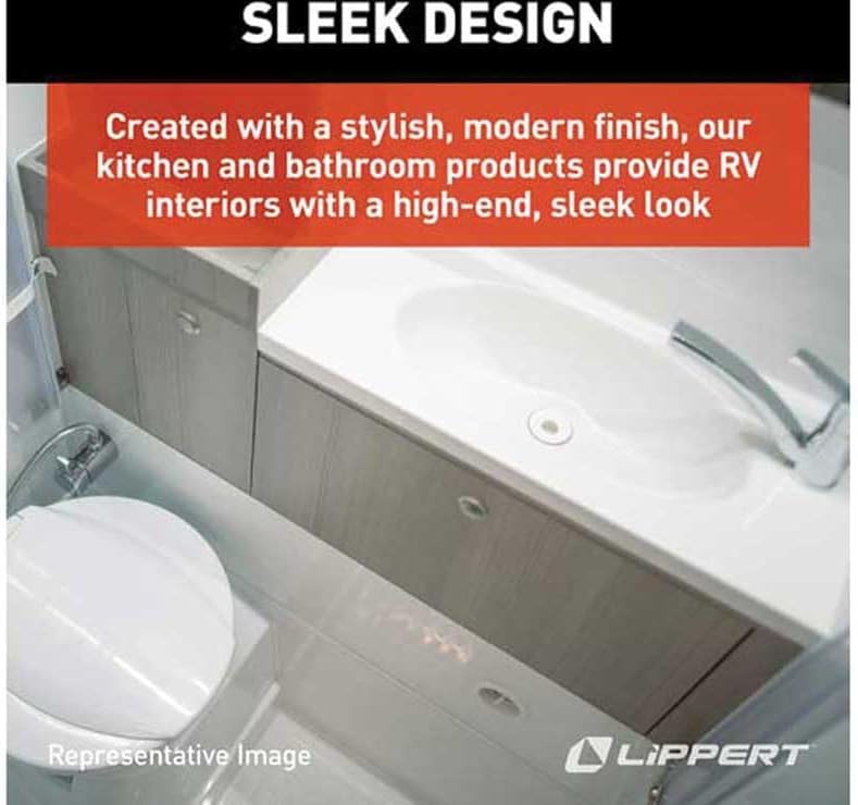 Lippert Replacement 24" x 46" White Shower Pan with Right Drain for RVs, Manufactured Homes, Travel Trailers, 5th Wheels, and Motorhomes - 210383