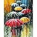 Produktbild EZEZWSNBB DIY ölgemälde Malen Nach Zahlen Anzug- Farbiger Regenschirm im Regen - Anfänger Erwachsene und Kinder - 40X50CM ,Leinwand Wandkunst Home Haus Dekor Festival Geschenk- (Ohne Frame)