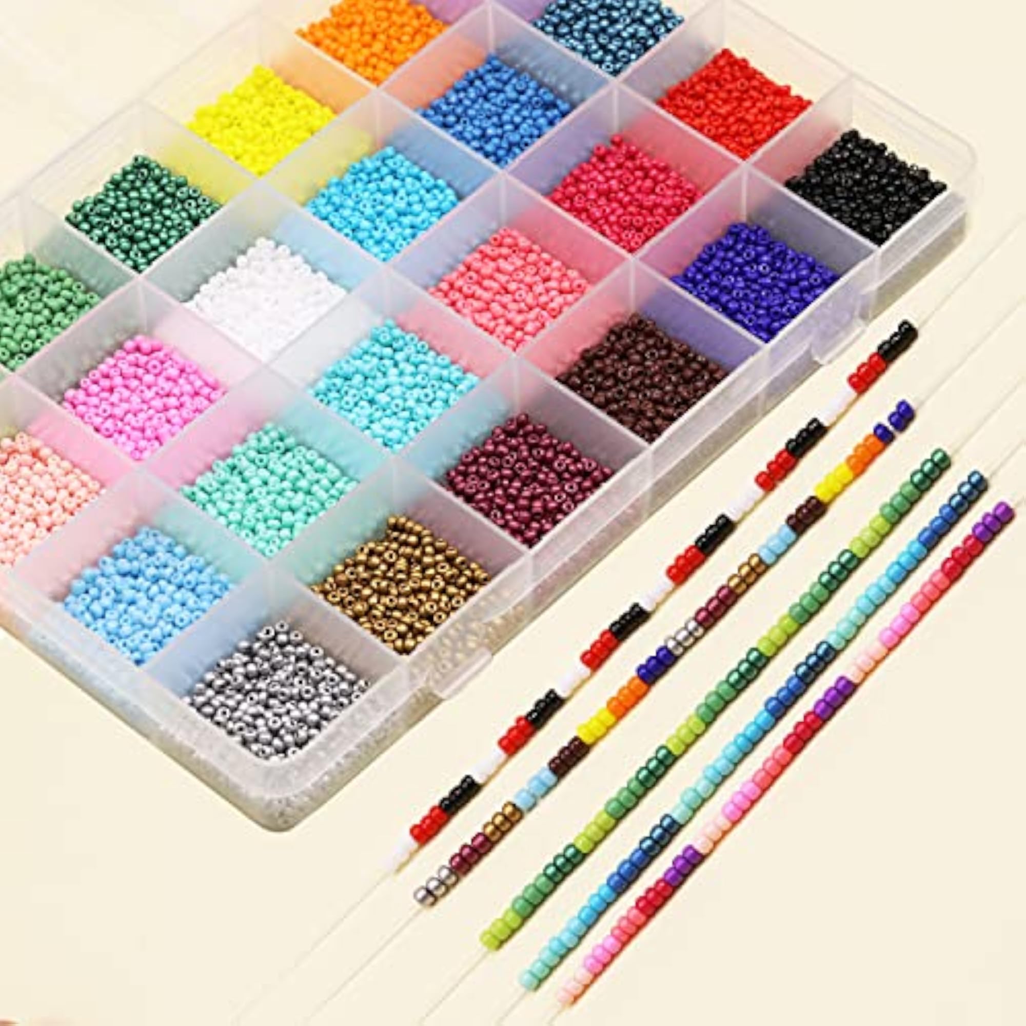 2mm Glass Seed Beads, 24 Colors for Jewelry Making