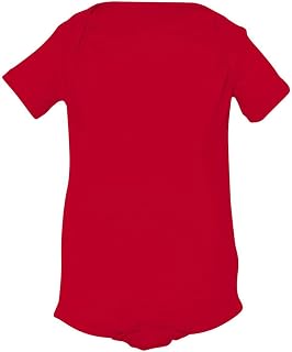RABBIT SKINS Infants'Fine Jersey Lap Shoulder Bodysuit, 18MOS, RED