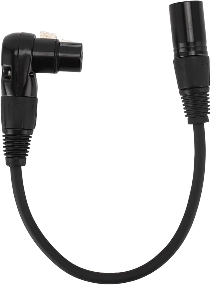 Adattatore Cavo Prolunga Per Microfono XLR, Pratico Adattatore Cavo XLR Femmina A XLR Maschio Dritto A 90 Gradi Per Sala Di Registrazione (0,30 M/1,0 Piedi - Foto 8