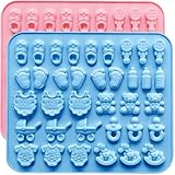 2 Pcs Baby Shower Chocolate Molds, Baby Feet Bottle Carriage Nursing Silicone Molds for Chocolate Candy Gummy Resin Soap Wax Melts Ice Cube Jelly Bite Size