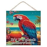 targa rustica in legno con scritta it's five o'clock somewhere home decor for pantry happy hour pool beach fruit wood signs custom wall decor sign for shelf 30,5 x 30,5 cm