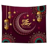 EHOMERY Tapisserie Murale Chambre Adulte Décoration Pas Cher Coloré Ramadan Murales 3D Bibliothèque Suspension Décorative Tenture Miral Décoration Murale Salon Chambre 95X73Cm