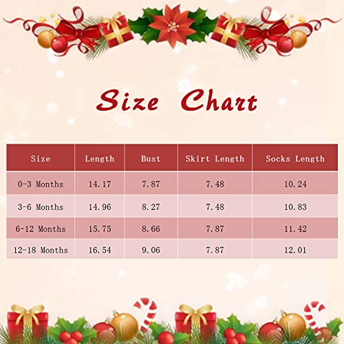 Xifamniy Baby Girls My 1St Christmas Outfit Newborn 4Pcs Bodysuit Headband Legging Socks Set #TOP7
