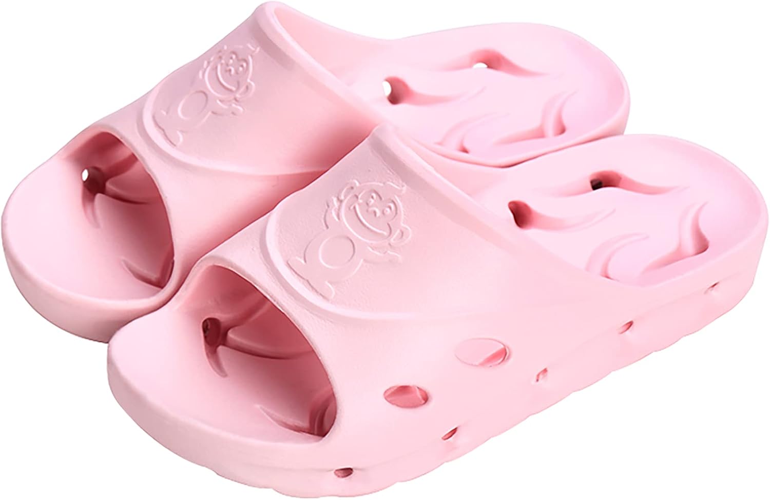 BAI HOU Shower Sandal Boys & Girls Slide Sandals Kids Water Shoes Beach/Pool Side Leak Slippers with Drain Holes Non-Slip Bathroom Slippers Soft Sole Open Toe House Slippers EVA Platform