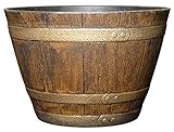 Classic Home and Garden 72 Whiskey Barrel Whiskey Barrel, 15" Whiskey Barrel, Distressed Oak