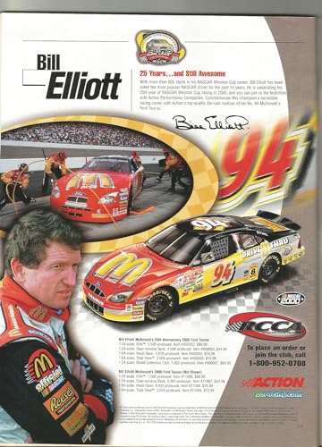 2000 Beckett Racing Magazine - NASCAR Jeff Gordon Helmet, Bill Elliott Rear Cover