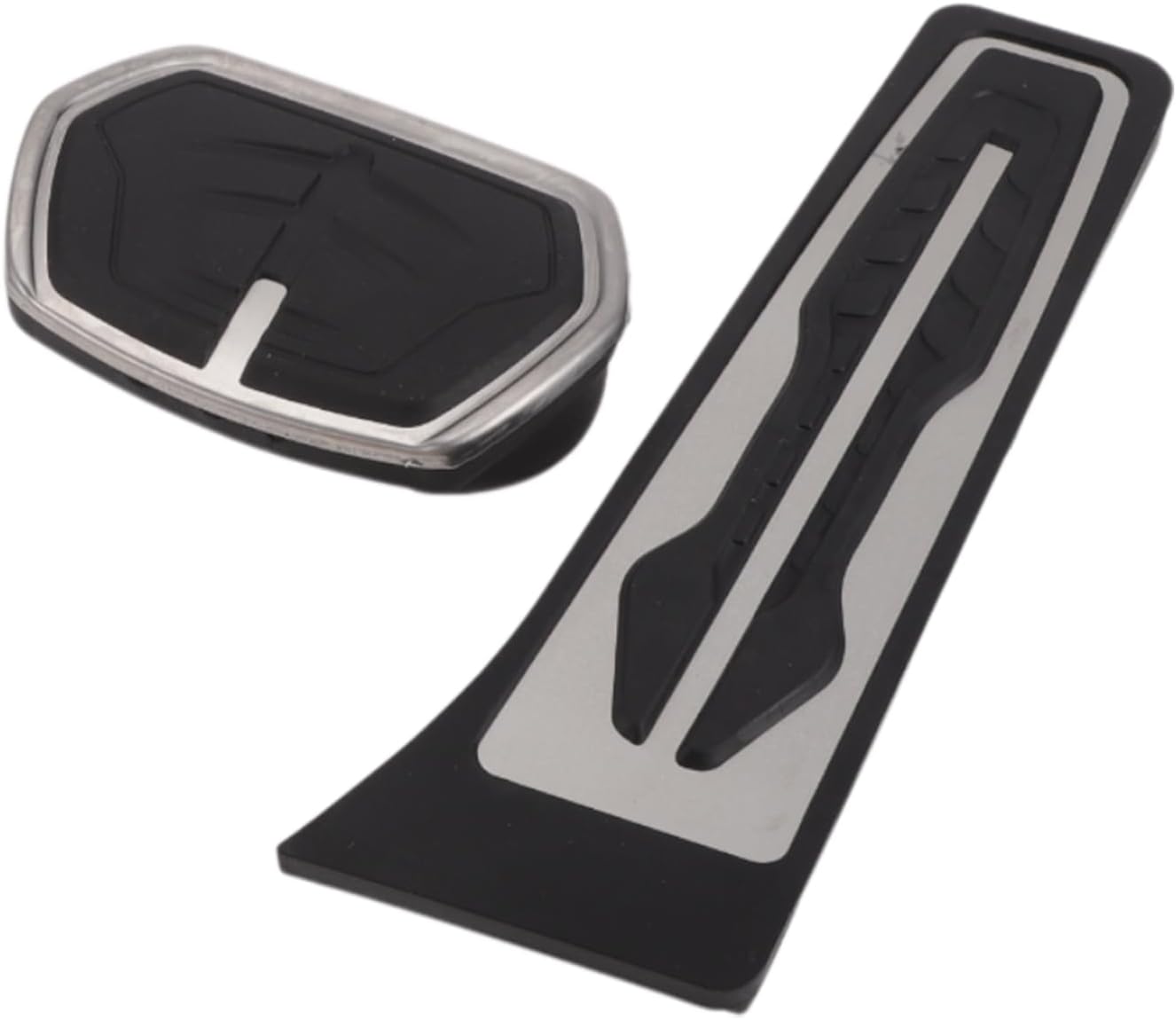 2 Pcs Automatic Foot Pedal Pads Foot Accelerator Pedal Covers for BMW X1 (F48) 2016-2022 Stainless Steel Silver Tone