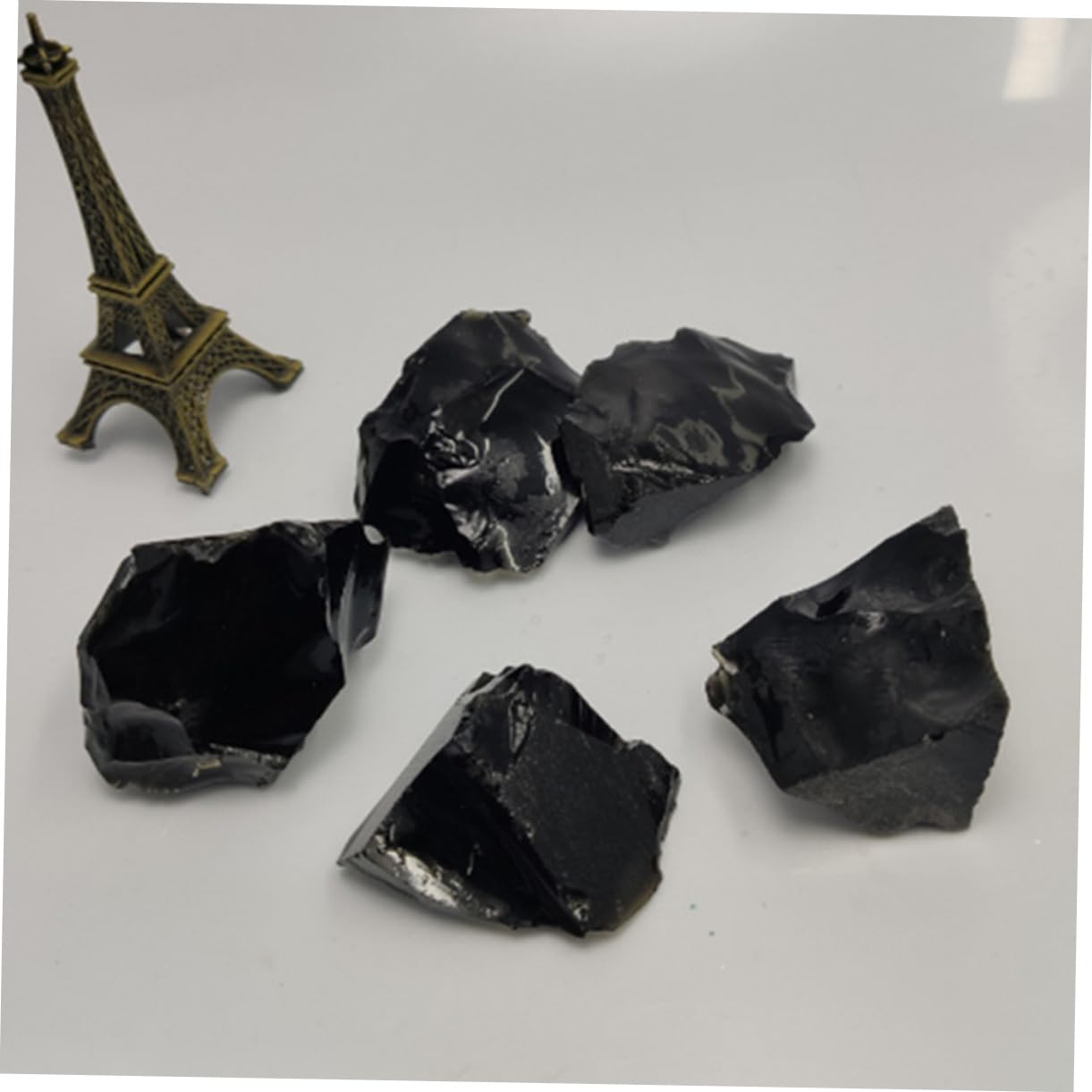 VALICLUD 5 Sätze Obsidian Duftstein Obsidiansteine Obsidian-steindekore Kleine Steindekore Natürlicher Obsidianstein Natürliche Kristalle Natürlicher Kristall Schwarz 5 Stücke * 5