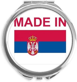 Made In Serbia Country Love Hand Compact Mirror Round Portable Pocket Glass